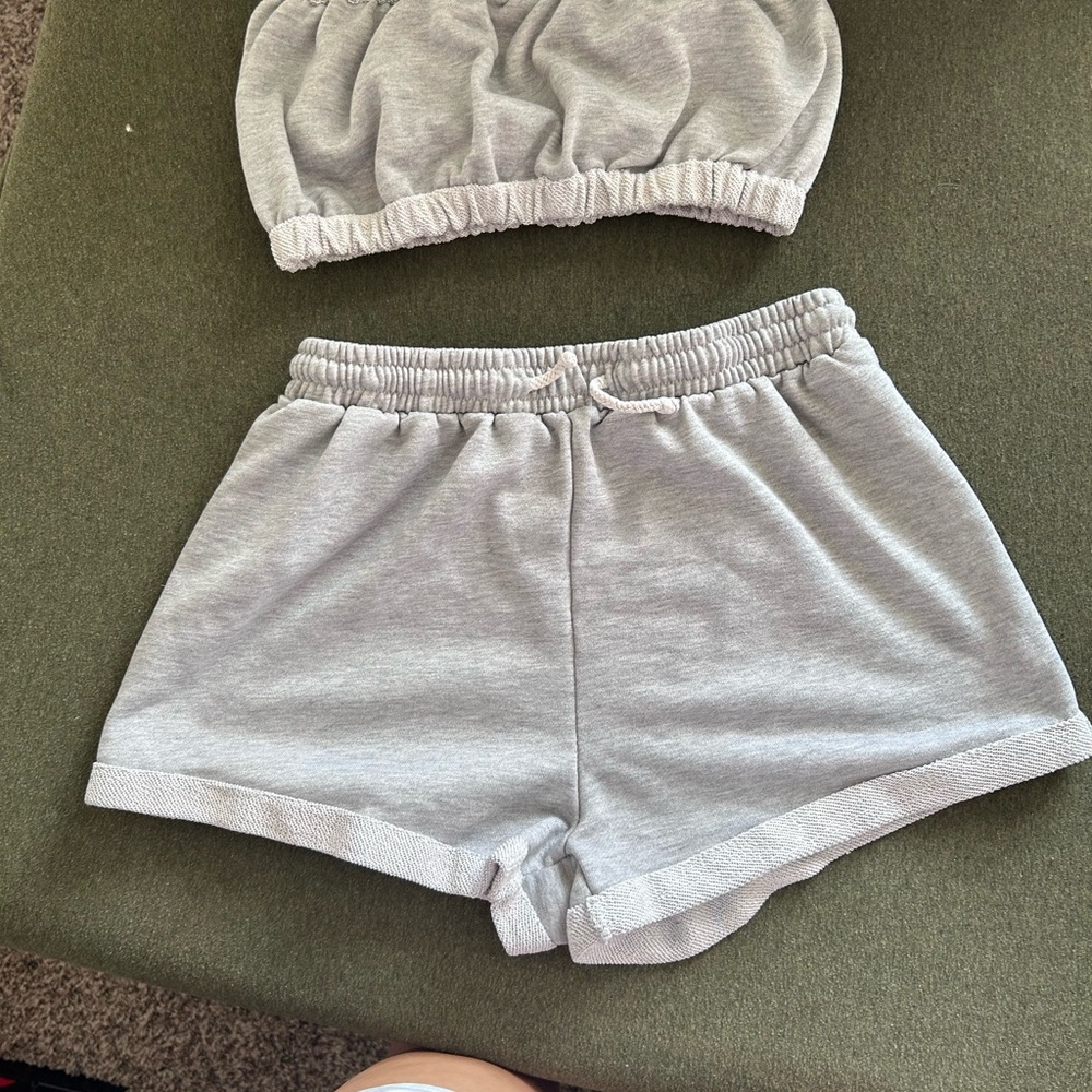Fashion Nova Gray Pajama Shorts Soft Cotton-Blend